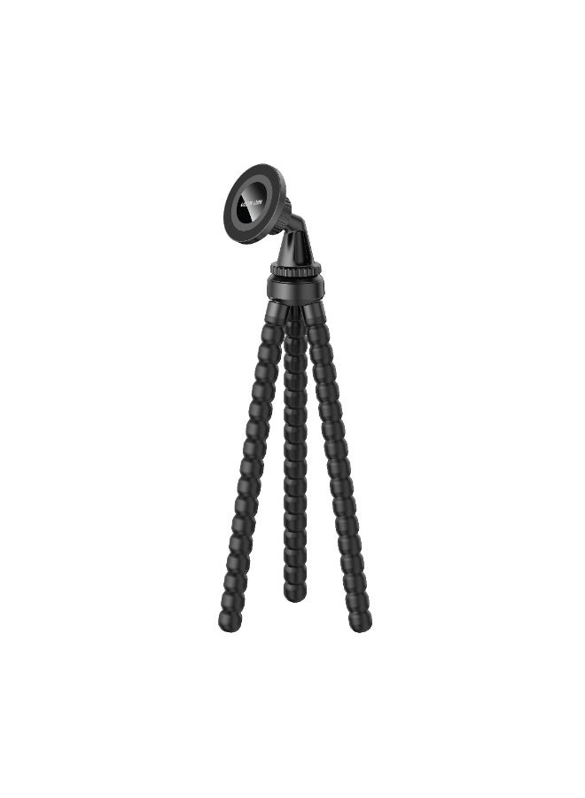 GREEN LION Octoflex Mag Tripod Phone Holder, Magsafe Compatible, Ultra-Strong N52 Magnets, 33.5cm Max Height, 360° Rotation, High-Grade Aviation Alloy, Flexible Tripod Legs, Enhanced Stability – Black